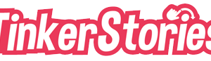 Tinkerstories Logo in red and white